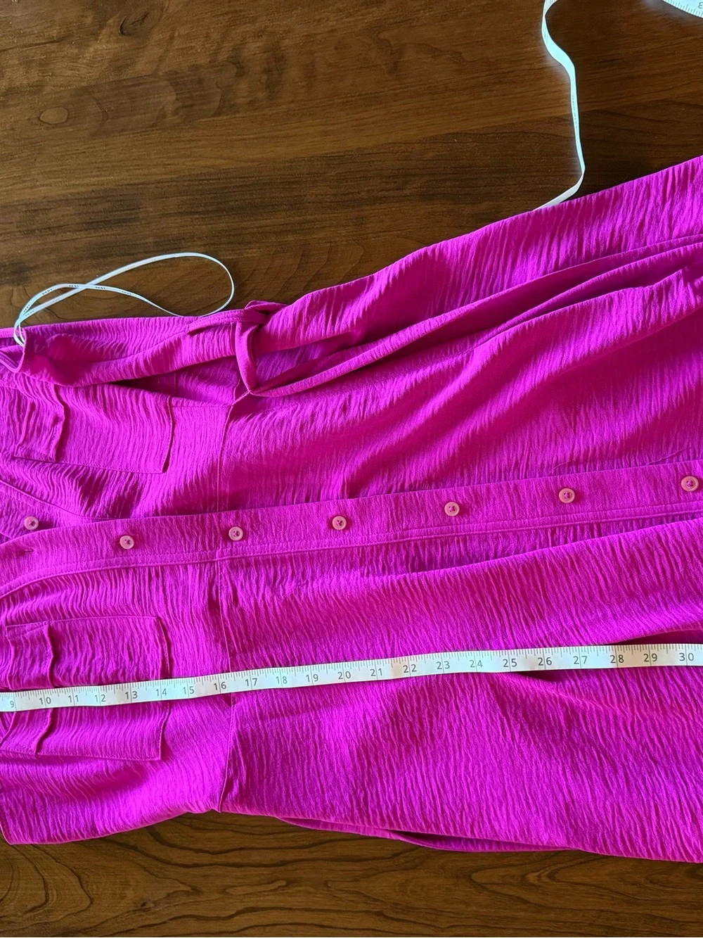DKNY Magenta Button Front Belted Dress Size 14 - Picture 6 of 9